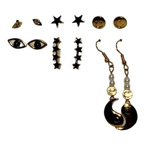 6 pair Gold Earrings NWT